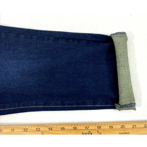 Soft Surroundings Jeans Womens Size 12 Dark Wash Denim Raw Hem‎ Straight Stretch - Picture 12 of 12